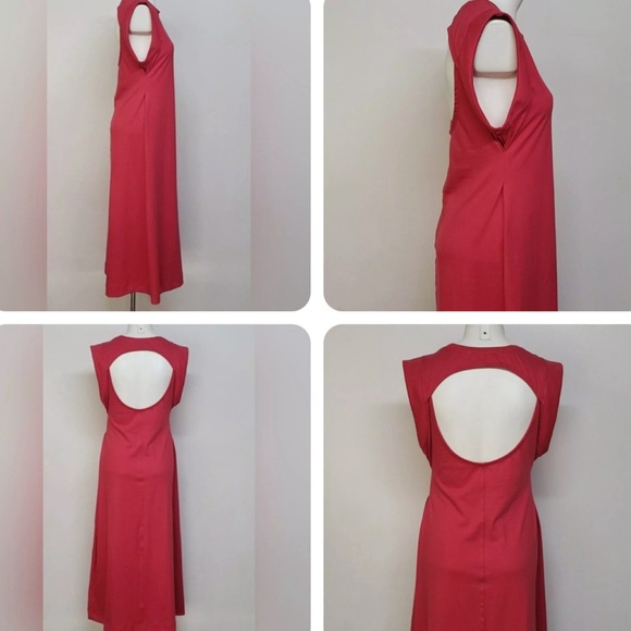 Free People Beach Cap Sleeve Red Maxi Dress Size Large NWT - Picture 3 of 6